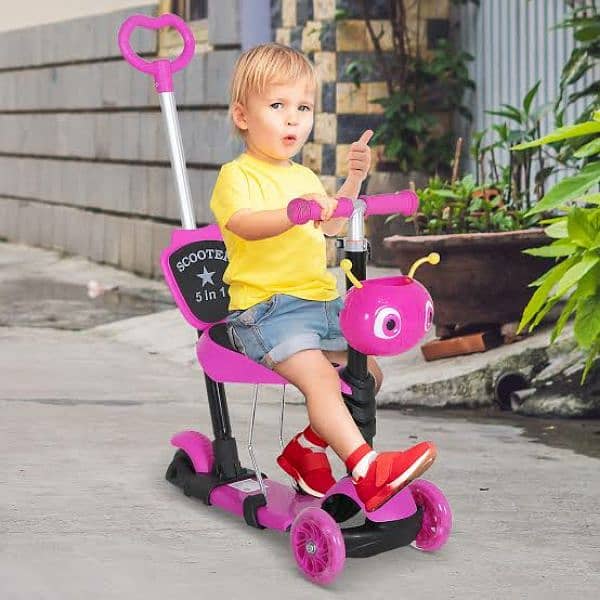 5-in-1 Kids Kick Scooter 3-wheel Walker 0