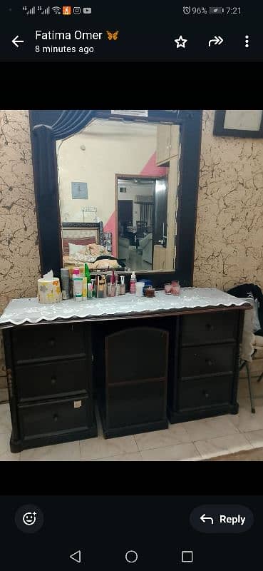 Dressing table with wooden stool 2