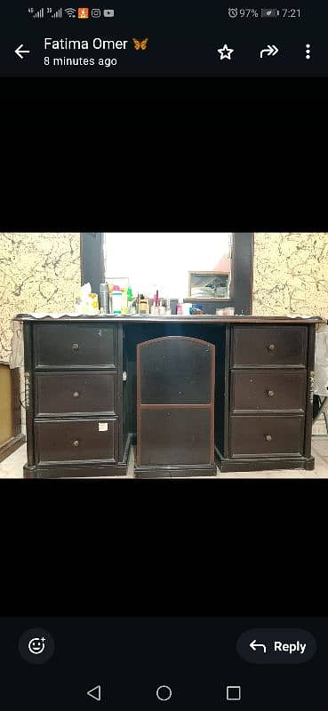 Dressing table with wooden stool 3