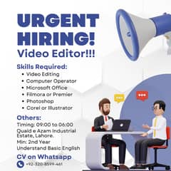 We are Hiring Video Editor | Job Available for Video Editor | Job