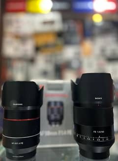 50mm f/1.4 FE lens,  Samyung FE 50mm f/1.4 lens