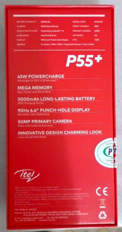 Itel P55 Plus 16/256 45 Watt 3