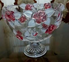 Crystal Vase And Fruit Bowl For Dining Table