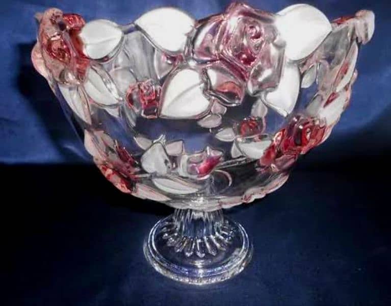 Crystal Vase And Fruit Bowl For Dining Table 1