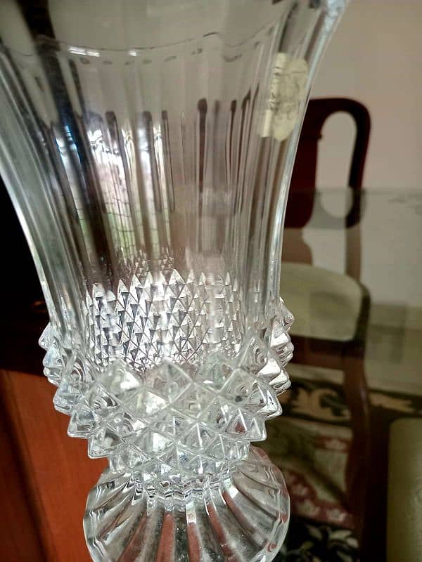 Imported and Very Beautiful  Diamond Cut Crystal Vase 5