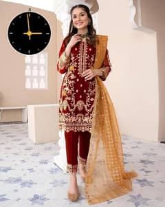 Women's Embroidered Organza Suit set 3 Pcs Enseble