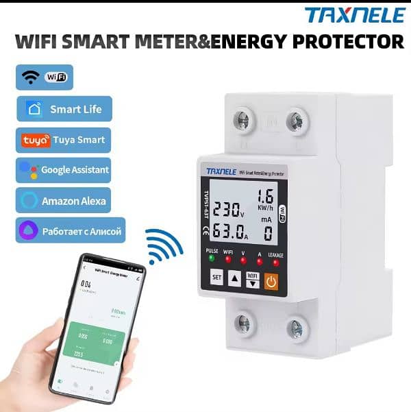 63A TUYA  WiFi Smart solar Earth Leakage units Lock Over Under Voltage 8