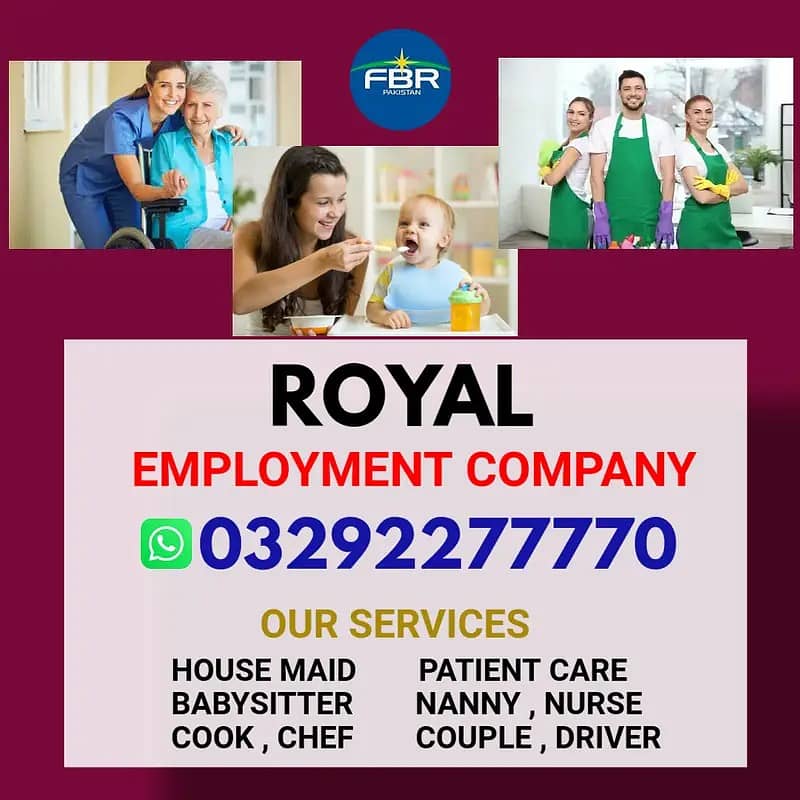 We Provide Cook, Babysitters, Care taker ,Baby care, Home maids staff 0