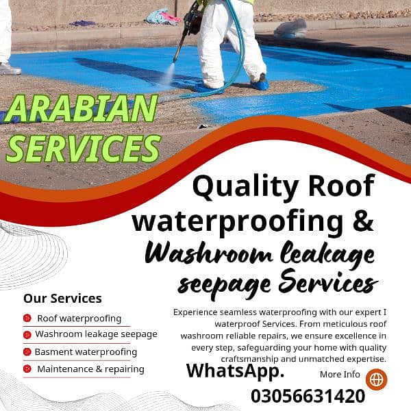 leakage seepage waterproofing heatproofing washroom roof tank SERVICE 0