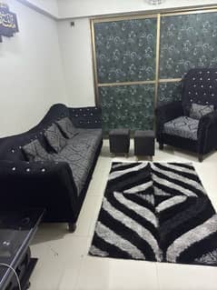 Sofa 5 seater + 2 Ottomans and Rug