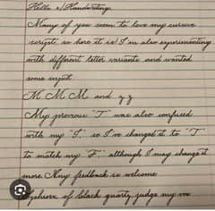 handwriting assignment work