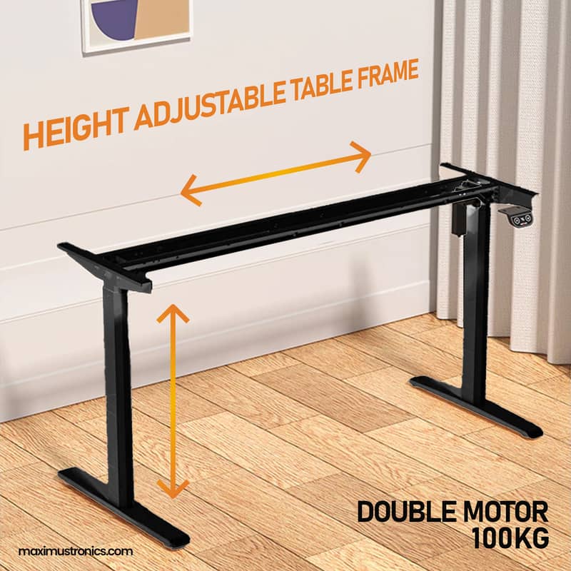 Dual Motor Electric Height adjustable table frame extended standing 0