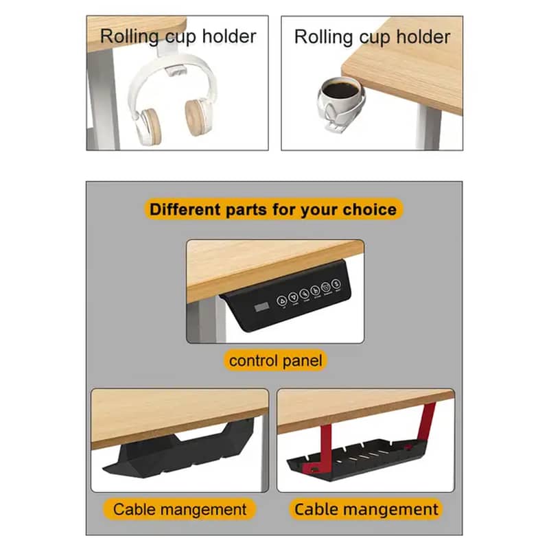 Dual Motor Electric Height adjustable table frame extended standing 5