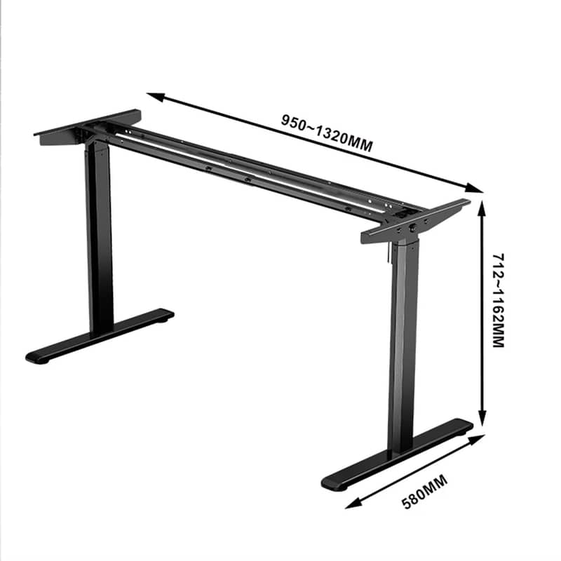 Dual Motor Electric Height adjustable table frame extended standing 2