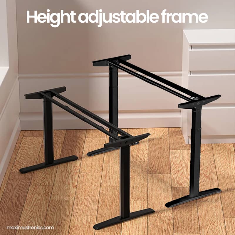 Dual Motor Electric Height adjustable table frame extended standing 1