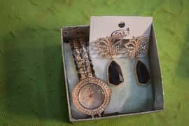 watch and earrings