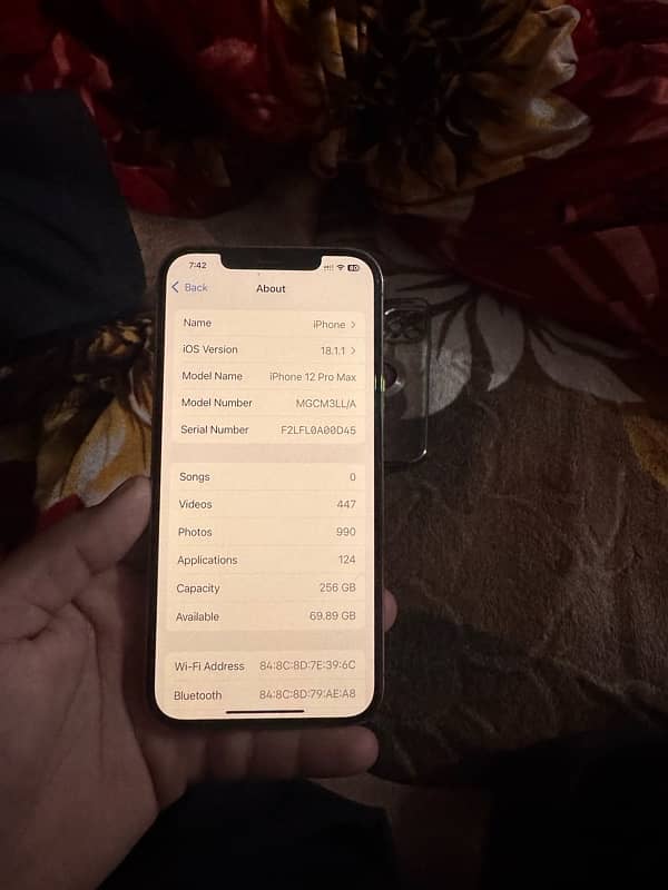 iPhone 12pro max 256gb pta approved 0