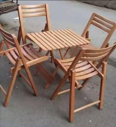 wooden beach wood folding chairs and table folding set 4 chairs