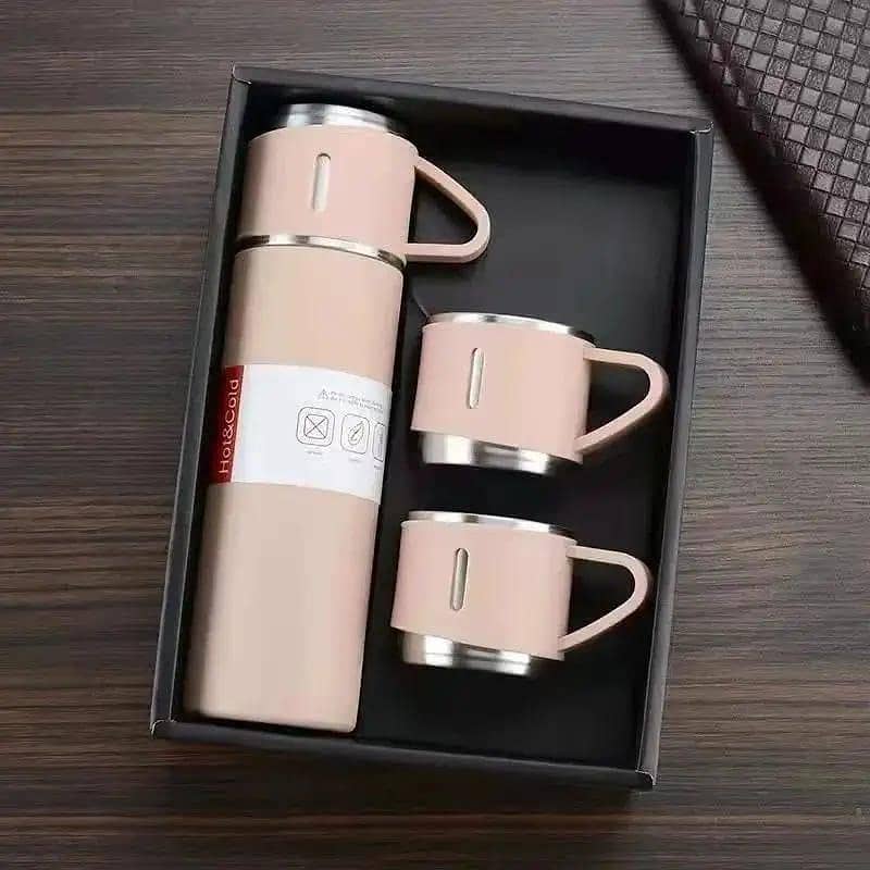 500ml Vaccum Flask Set with 3 cups (FREE DELIVER ALL OVER THE PAK) 7