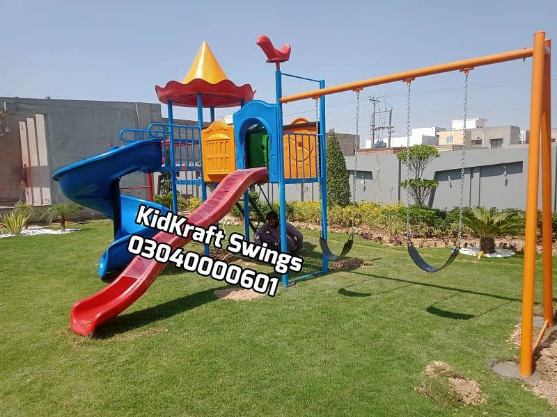 kids Slide/Swings/Kids rides/jhula/Spring rider/jungle gym/gazebo/bar 2