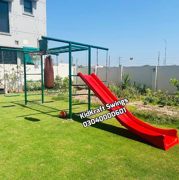 kids Slide/Swings/Kids rides/jhula/Spring rider/jungle gym/gazebo/bar 5