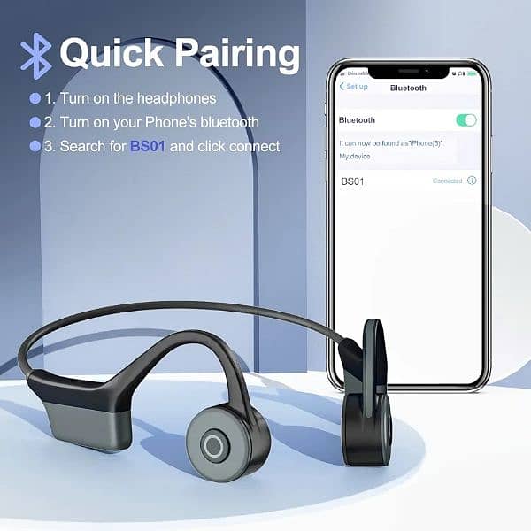 Bone Conduction Headphones Bluetooth Wireless Earphones mic open air 6