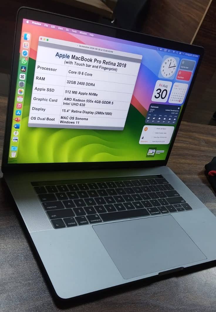 MacBook Pro 2018 15.6" | Core i9, 32GB RAM, 512 SSD | 4GB DDR5 GPU 18