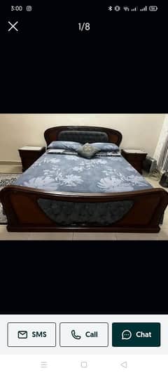 pure wooden bed set with mattress