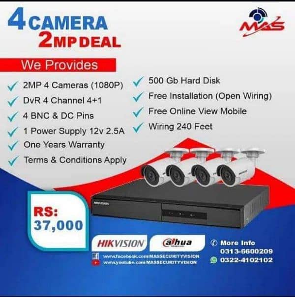 Branded Cctv Cameras Complete Package with 1 year Warranty Only 30,000 0