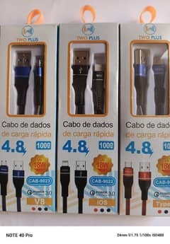 Original Lot Iphone,TypeC and Micro Cables for Mexico,Spain,England