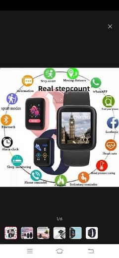 Digital sports watch with real step count and BP ,blood pressure