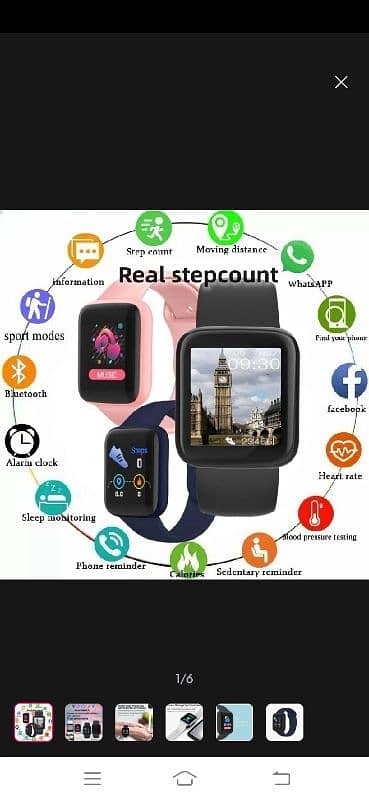 Digital sports watch with real step count and BP ,blood pressure 0