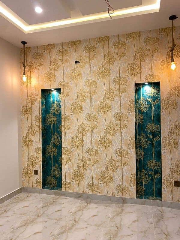 Pvc Wall Panel. Pvc Wallpaper. Blinds. Wood & pvc Floor. Ceiling. Media Wal 6