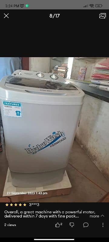 Kenwood Washing machine(New)8kg 4