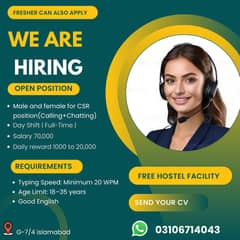 We are hiring males and females for calling position