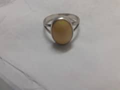 White real Opal Stone with silver ring. . 100% pure & fresh piece