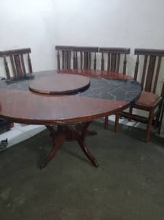 wooden dinning table and show case