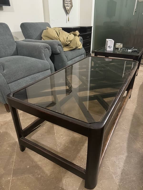 Glass-Top Coffee & Side Table Set 1