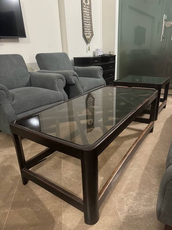 Glass-Top Coffee & Side Table Set 4