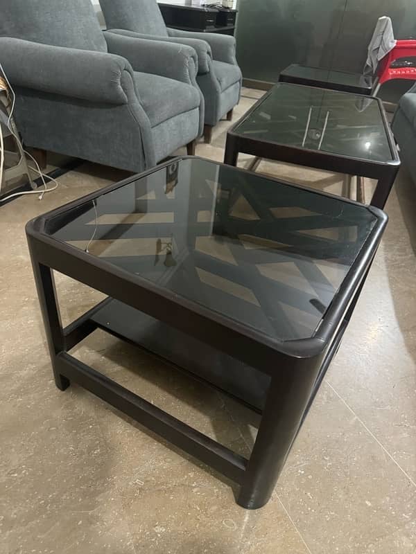 Glass-Top Coffee & Side Table Set 6