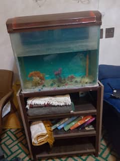 Glass Fish Aquarium with Wooden Stand