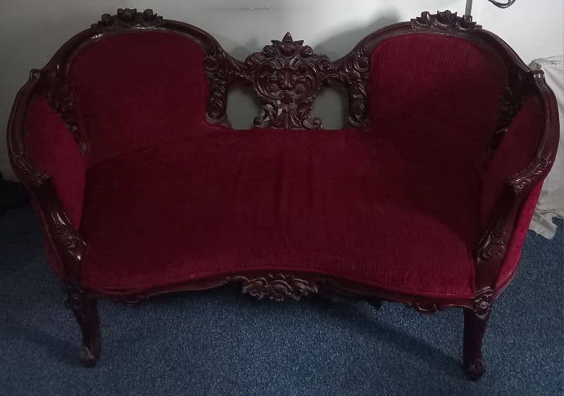 2 seater shesham wooden sofa 0