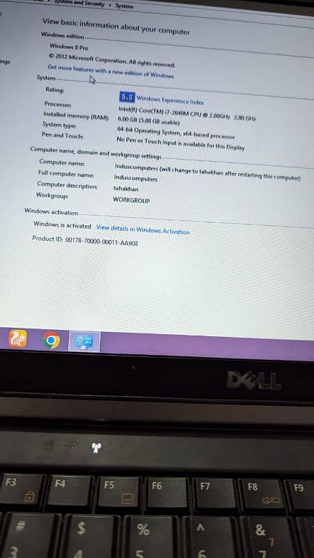 Dell laptop core i7 second generation 6Gb ram 2