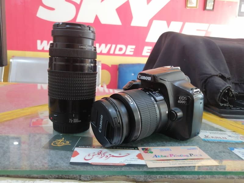 Canon 4000D with 18 55 lens & 75 300 lens 4