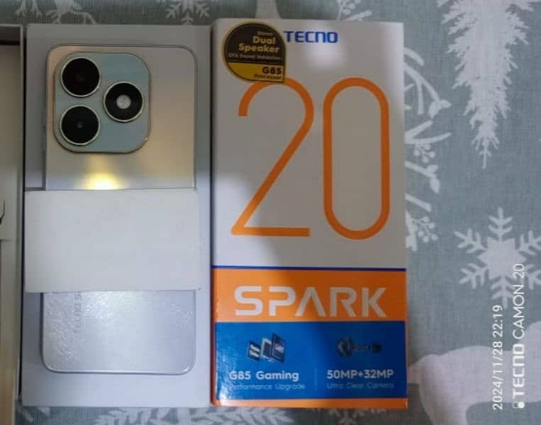 tecno spark 20 8+8=16/256 7 month warranty ma full box 5