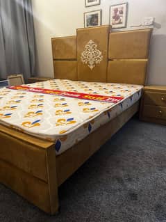 Double Bed With Mattress & Side tables