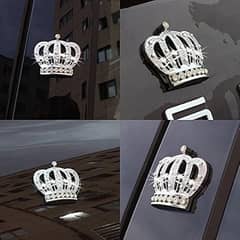 Car Crown Logo Emblem-  Round Metal Sticker