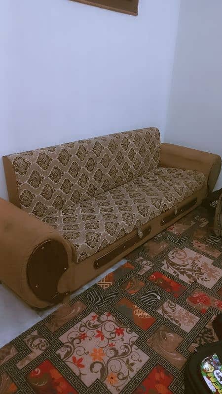 Sofa cum bed+2 coffee chairs 1