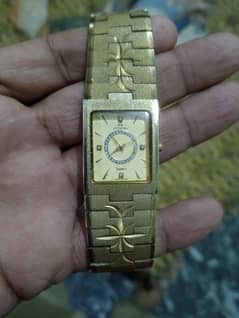 fitron 22k gold plated water resistance watch