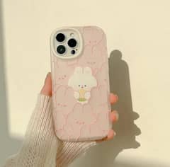 Adorable Pink iPhone Cover Case- Rabbit Design